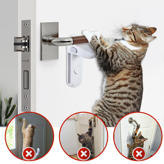 Pet's Children's Door Lever Lock Opening Artifact Anti-cat Anti-pet Room Easy To Install And Use - My Store - - #tag1# - #tag2#